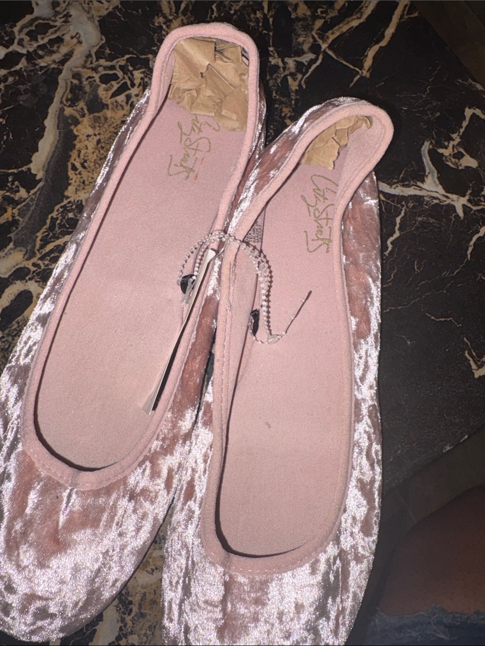 City Streets Pink Velvet Ballet Flats